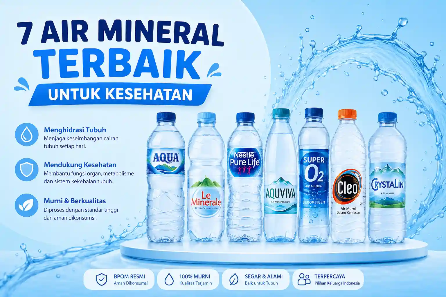 7 Rekomendasi Air Mineral Terbaik untuk Kesehatan